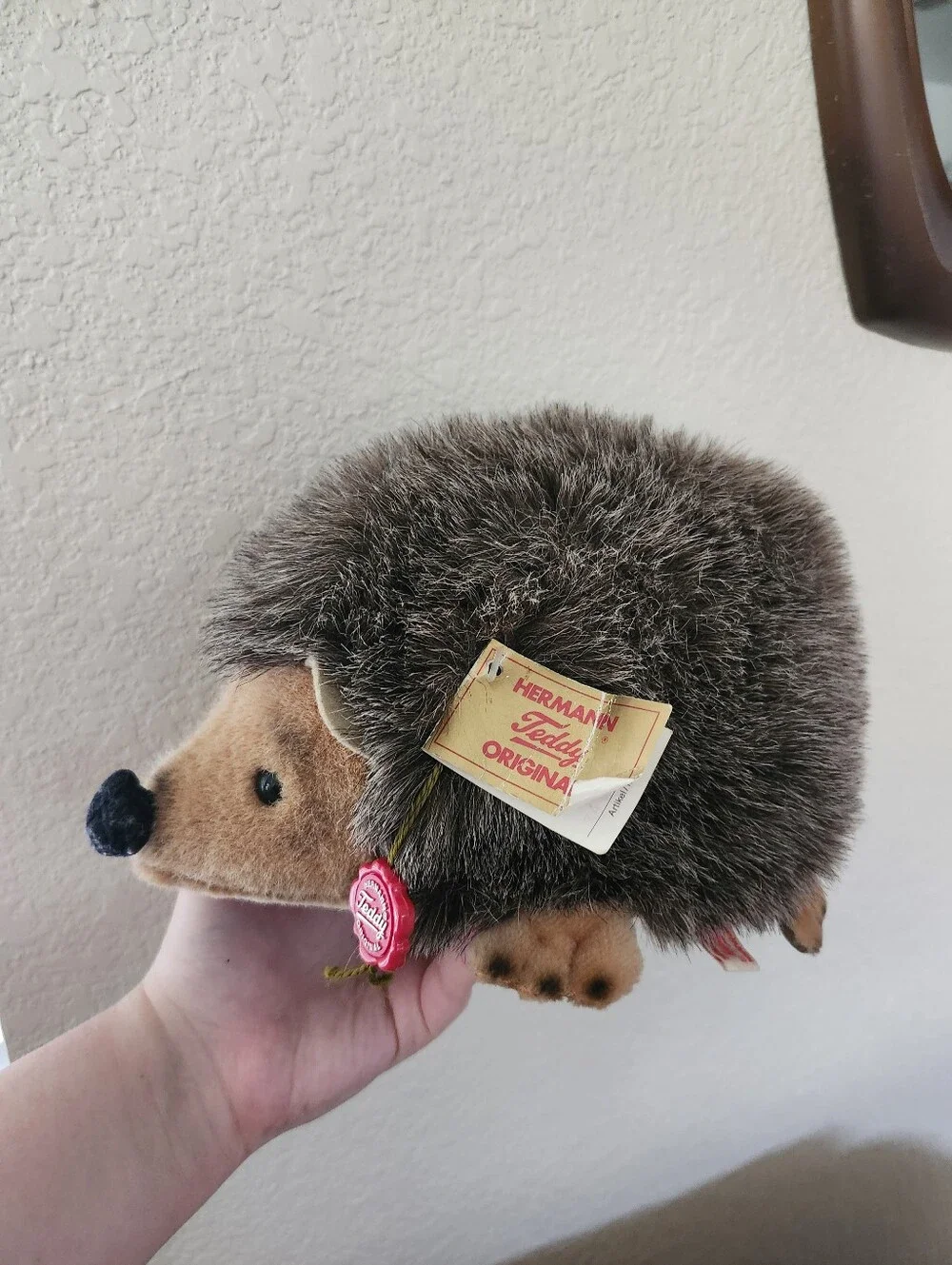 Hermann Teddy Brown Plush Hedgehog Stuffed Animal